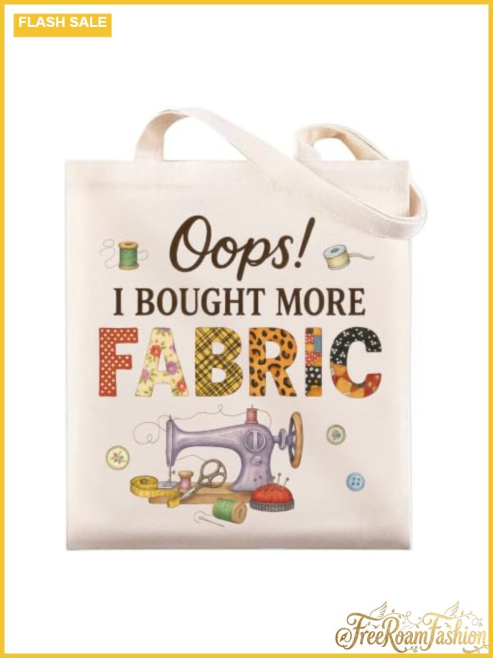 Sewing Lover Canvas Tote Bag Quilting Supplies Accessories Gift